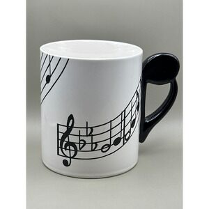 Music Note Ceramic Mug with Treble  Clef  Handle